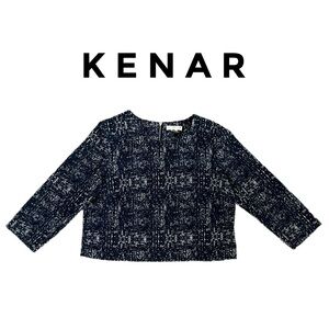 KENAR Long Sleeve Back Zip Blouse